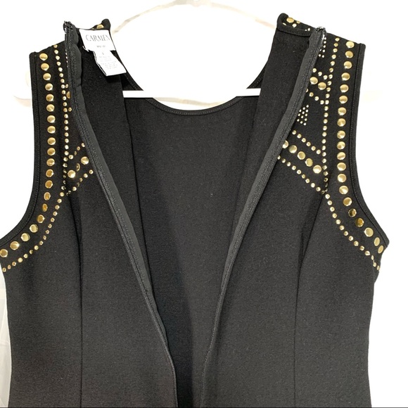Carmen Marc Valvo Sleeveless Sheath Dress SzS - Picture 6 of 8